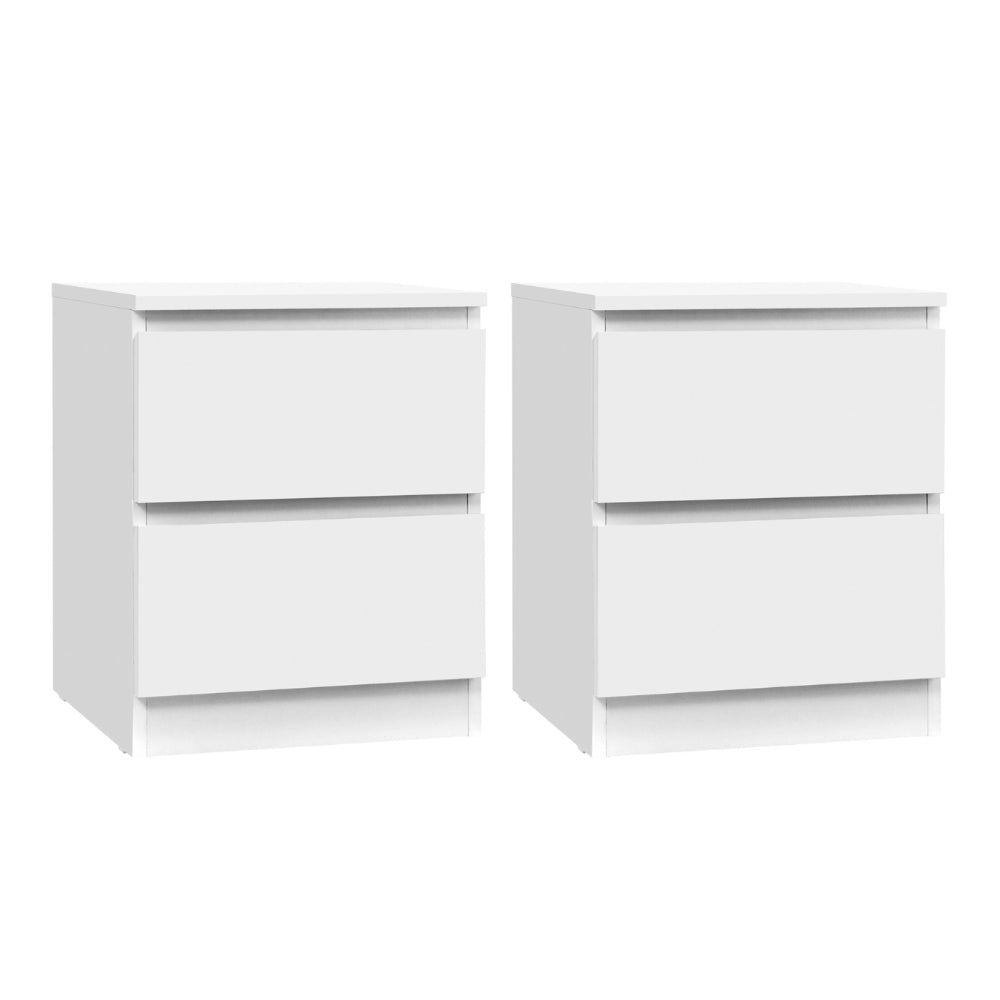 Artiss 2x Bedside Table 2 Drawers - PEPE White-Furniture &gt; Bedroom &gt; Bedside Tables-PEROZ Accessories