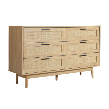 Artiss 6 Chest of Drawers - BRIONY Oak-Furniture &gt; Living Room-PEROZ Accessories