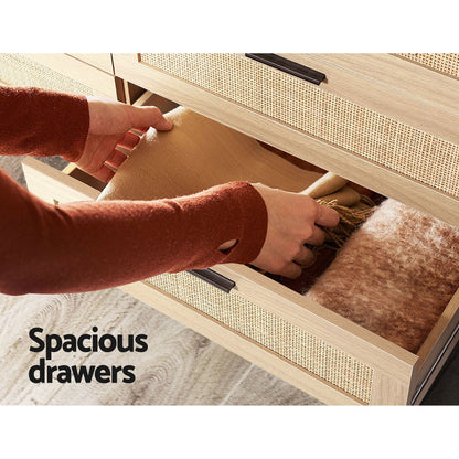 Artiss 6 Chest of Drawers - BRIONY Oak-Furniture &gt; Living Room-PEROZ Accessories