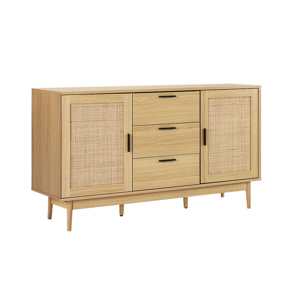 Artiss Rattan Buffet Sideboard - BRIONY Oak-Furniture > Living Room-PEROZ Accessories