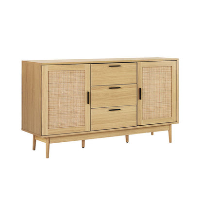 Artiss Rattan Buffet Sideboard - BRIONY Oak-Furniture > Living Room-PEROZ Accessories
