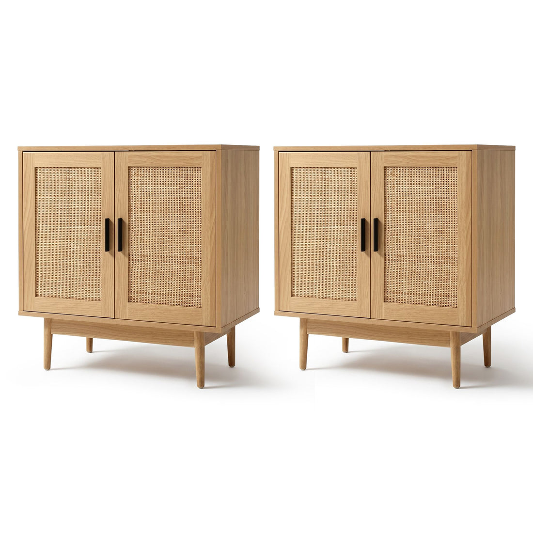 Artiss 2x Buffet Sideboard Cabinet Rattan Cupboard 2 Doors Storage Pantry BRIONY-Furniture > Dining > Buffets &amp; Sideboards-PEROZ Accessories