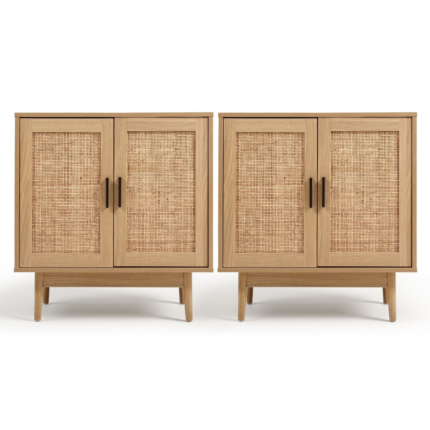 Artiss 2x Buffet Sideboard Cabinet Rattan Cupboard 2 Doors Storage Pantry BRIONY