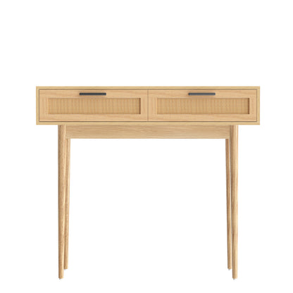 Artiss Console Table 2 Rattan Drawers-Console Tables-PEROZ Accessories