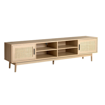 Artiss TV Cabinet Entertainment Unit Storage Cabinets Rattan Wooden 180CM-Entertainment Units-PEROZ Accessories