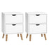Artiss 2X Bedside Table 2 Drawers - BODEN White-Furniture > Bedroom > Bedside Tables-PEROZ Accessories