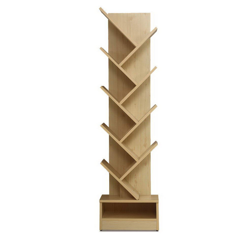 Artiss Tree Bookshelf 9 Tiers - ECHO Oak-Bookcases &amp; Shelves-PEROZ Accessories