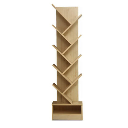 Artiss Tree Bookshelf 9 Tiers - ECHO Oak-Bookcases &amp; Shelves-PEROZ Accessories
