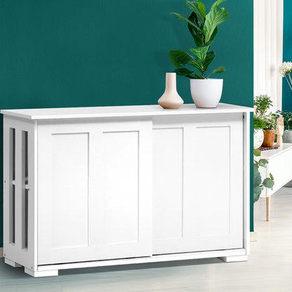 Artiss Buffet Sideboard Sliding Doors - SERA White-Furniture &gt; Living Room-PEROZ Accessories