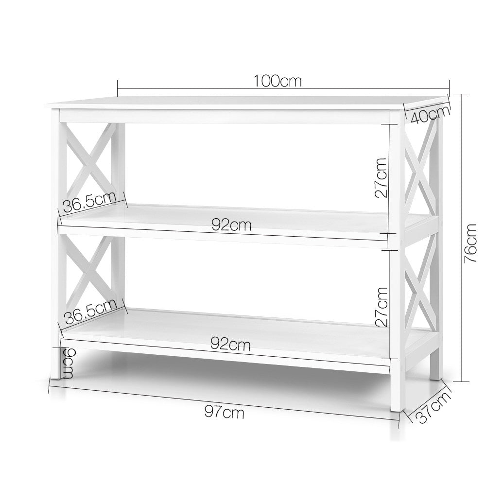 Artiss Console Table 3-tier White Polly-Console Tables-PEROZ Accessories