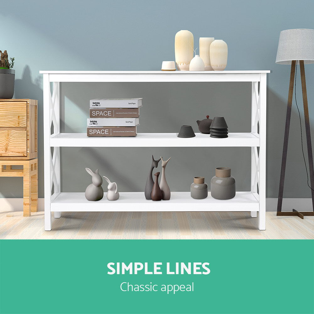 Artiss Console Table 3-tier White Polly-Console Tables-PEROZ Accessories