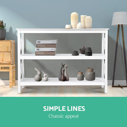 Artiss Console Table 3-tier White Polly-Console Tables-PEROZ Accessories