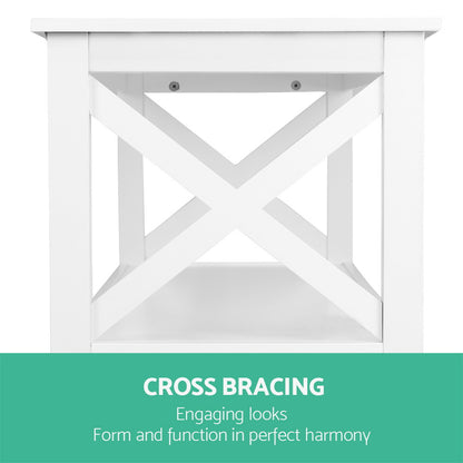 Artiss Console Table 3-tier White Polly-Console Tables-PEROZ Accessories