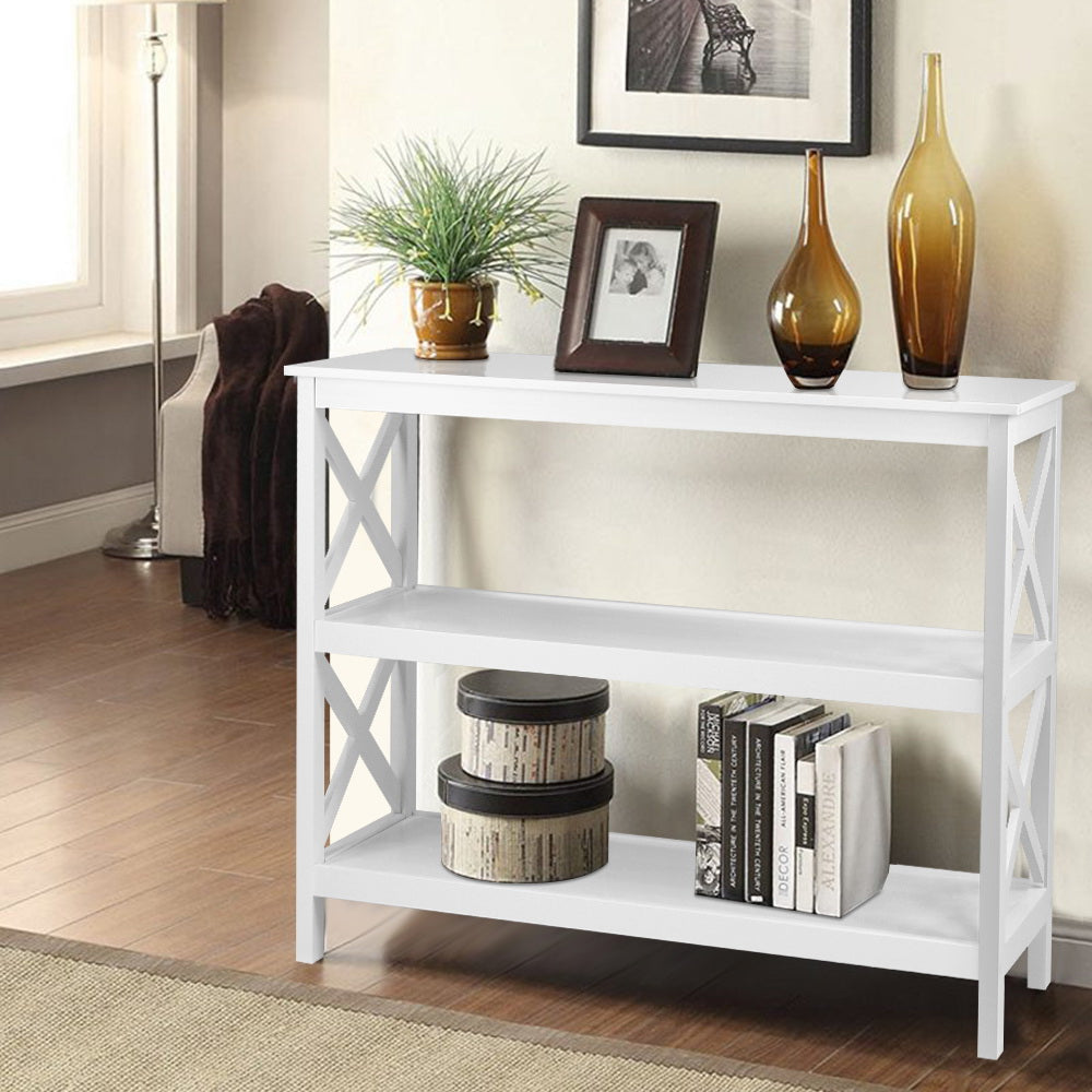 Artiss Console Table 3-tier White Polly-Console Tables-PEROZ Accessories
