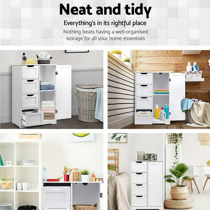 Artiss Bathroom Cabinet Storage Drawers White-Bathroom Storage-PEROZ Accessories