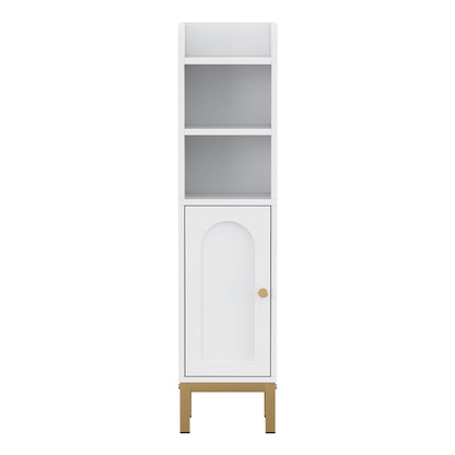 Artiss Bathroom Storage Cabinet Floor Organizer Toilet Corner Adjustable Shelf with Door White-Furniture &gt; Bathroom &gt; Bathroom Cabinets, Cupboards &amp; Storage-PEROZ Accessories