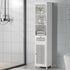 Artiss Bathroom Cabinet Storage 161cm White Rattan Tallboy Toilet Cupboard-Furniture > Bathroom-PEROZ Accessories