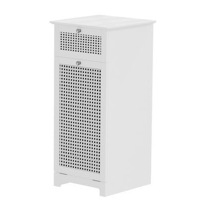 Artiss Laundry Hamper Cabinet Bathroom Storage White Rattan Clothes Basket-Furniture &gt; Bathroom-PEROZ Accessories