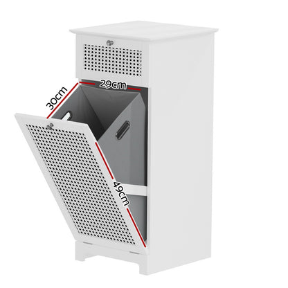 Artiss Laundry Hamper Cabinet Bathroom Storage White Rattan Clothes Basket-Furniture &gt; Bathroom-PEROZ Accessories