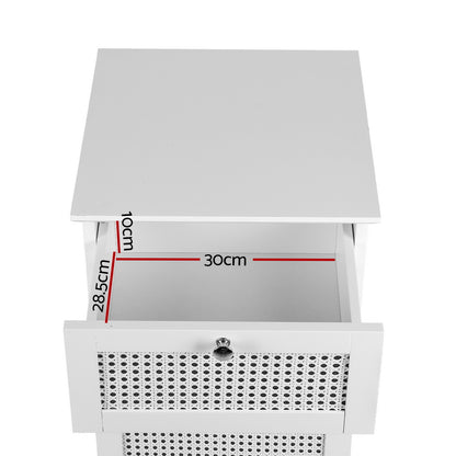 Artiss Laundry Hamper Cabinet Bathroom Storage White Rattan Clothes Basket-Furniture &gt; Bathroom-PEROZ Accessories