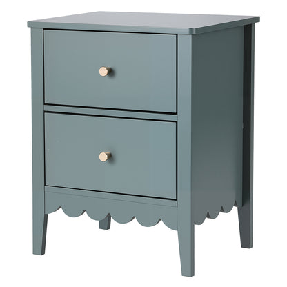 Artiss Bedside Table 2 Drawers Bedroom Storage Nightstand Green-Furniture > Bedroom > Bedside Tables-PEROZ Accessories
