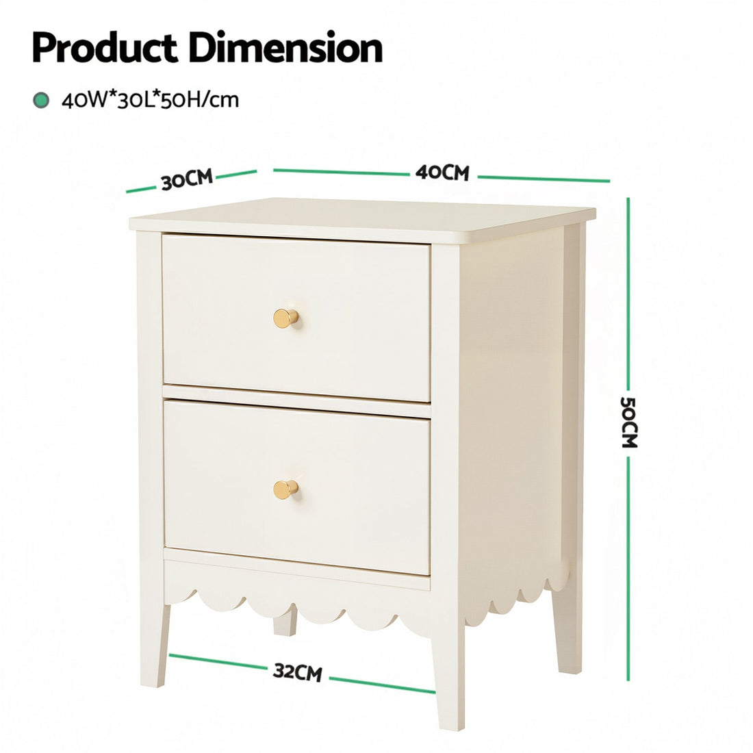 Artiss Bedside Table 2 Drawers Bedroom Storage Nightstand White-Furniture > Bedroom > Bedside Tables-PEROZ Accessories