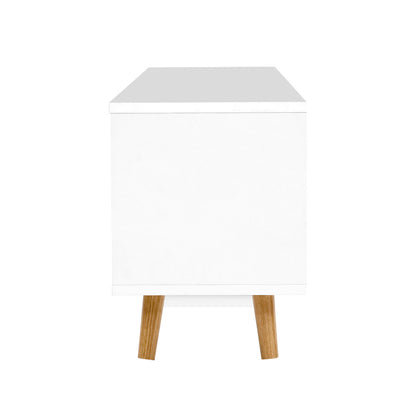 Artiss Wooden Entertainment Unit - White &amp; Wood-Entertainment Units-PEROZ Accessories