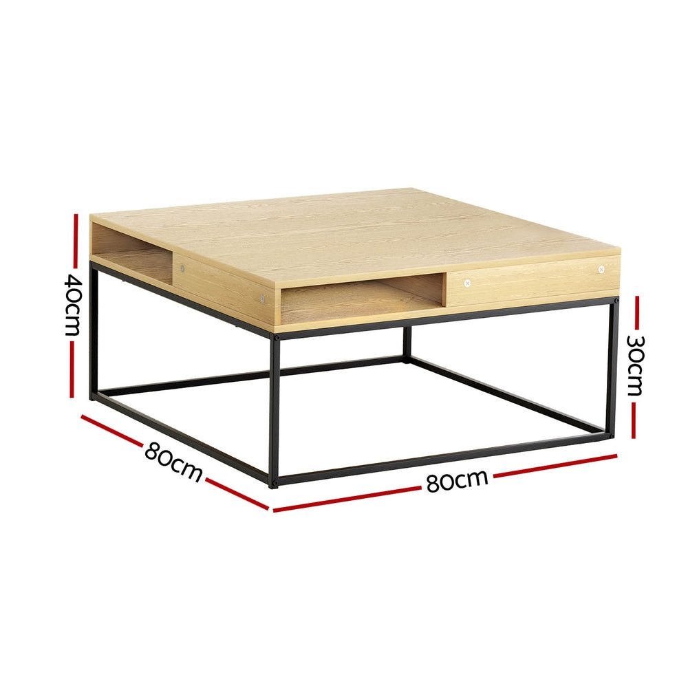 Artiss Coffee Table Storage Shelf Metal Frame-Furniture &gt; Living Room-PEROZ Accessories
