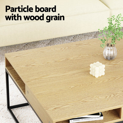 Artiss Coffee Table Storage Shelf Metal Frame-Furniture &gt; Living Room-PEROZ Accessories