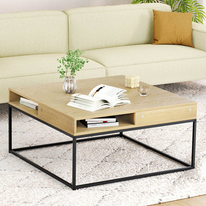 Artiss Coffee Table Storage Shelf Metal Frame-Furniture &gt; Living Room-PEROZ Accessories