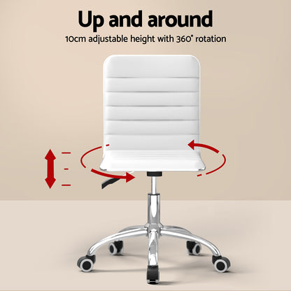 Artiss Computer Desk Office Chair Set PU Leather Home Study Table 100cm White-Furniture &gt; Office &gt; Desks-PEROZ Accessories