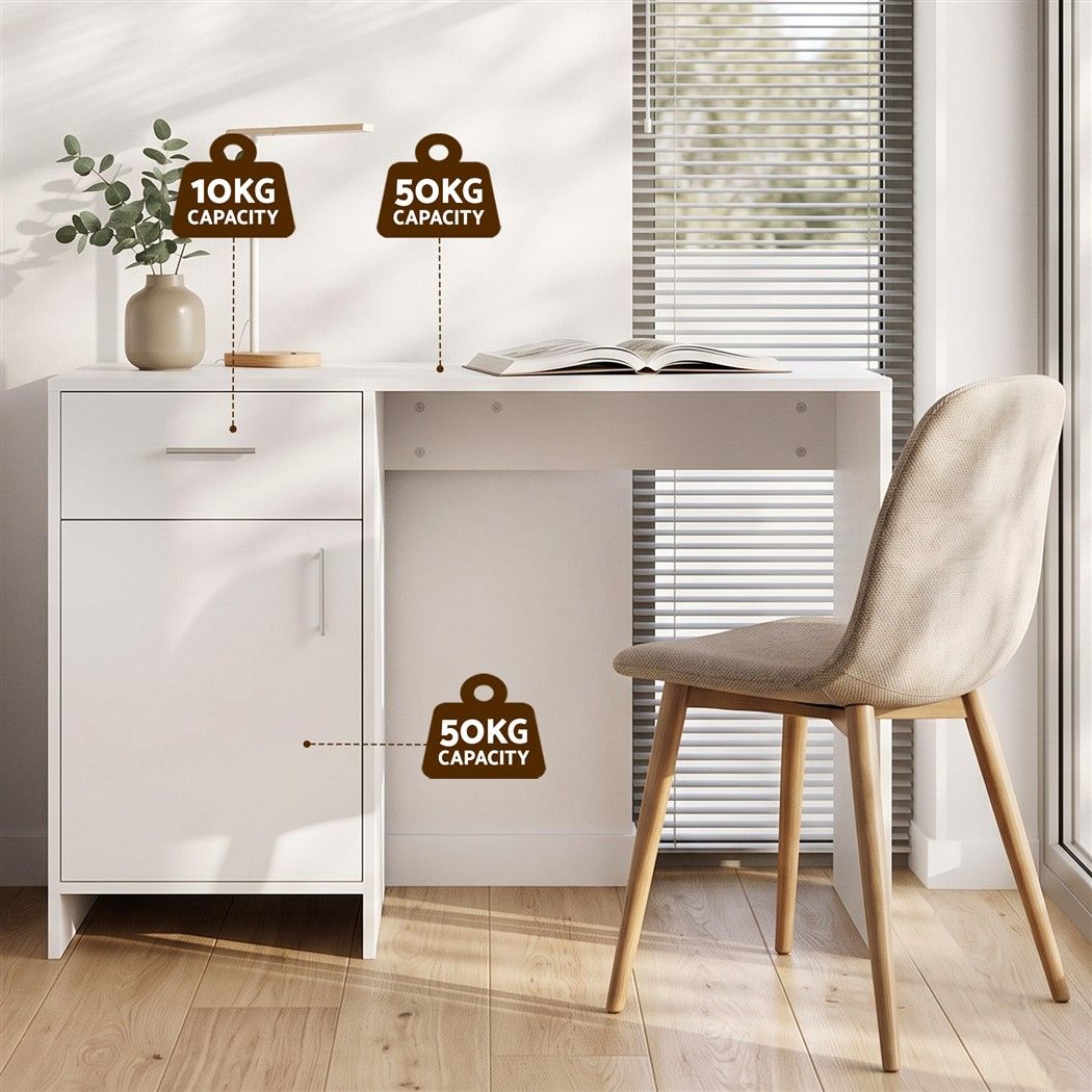 Artiss Computer Desk Drawer Cabinet White 100CM-Office Desks-PEROZ Accessories