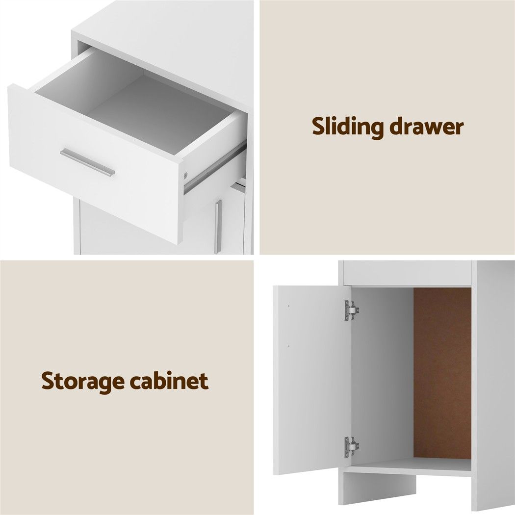 Artiss Computer Desk Drawer Cabinet White 100CM-Office Desks-PEROZ Accessories