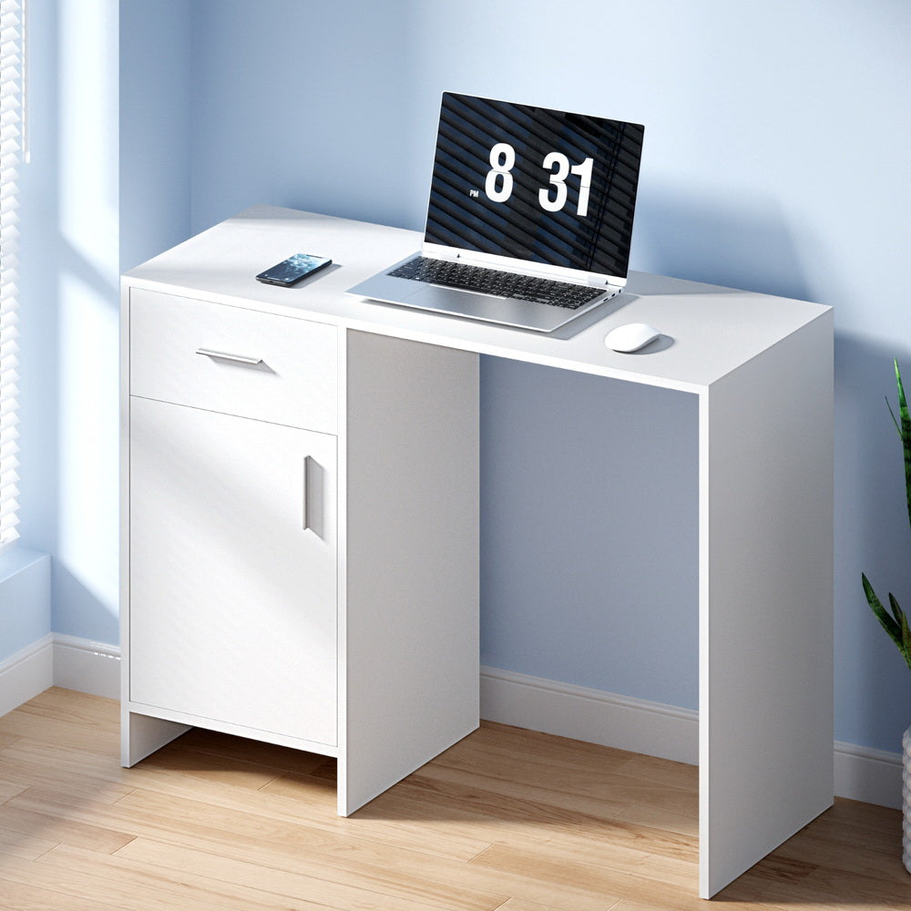 Artiss Computer Desk Drawer Cabinet White 100CM-Office Desks-PEROZ Accessories
