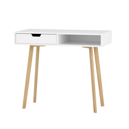 Artiss Computer Desk Drawer Cabinet Shelf White 90CM-Office Desks-PEROZ Accessories