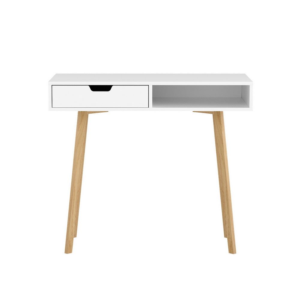 Artiss Computer Desk Drawer Cabinet Shelf White 90CM-Office Desks-PEROZ Accessories