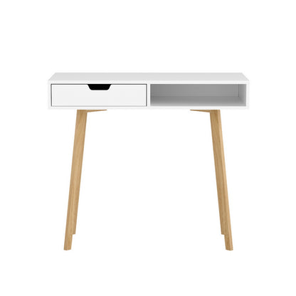 Artiss Computer Desk Drawer Cabinet Shelf White 90CM-Office Desks-PEROZ Accessories