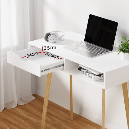 Artiss Computer Desk Drawer Cabinet Shelf White 90CM-Office Desks-PEROZ Accessories