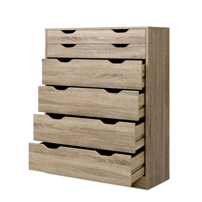 Artiss 6 Chest of Drawers - MYLA Oak-Furniture &gt; Living Room-PEROZ Accessories