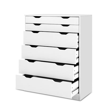 Artiss 6 Chest of Drawers - MYLA White-Furniture &gt; Bedroom-PEROZ Accessories