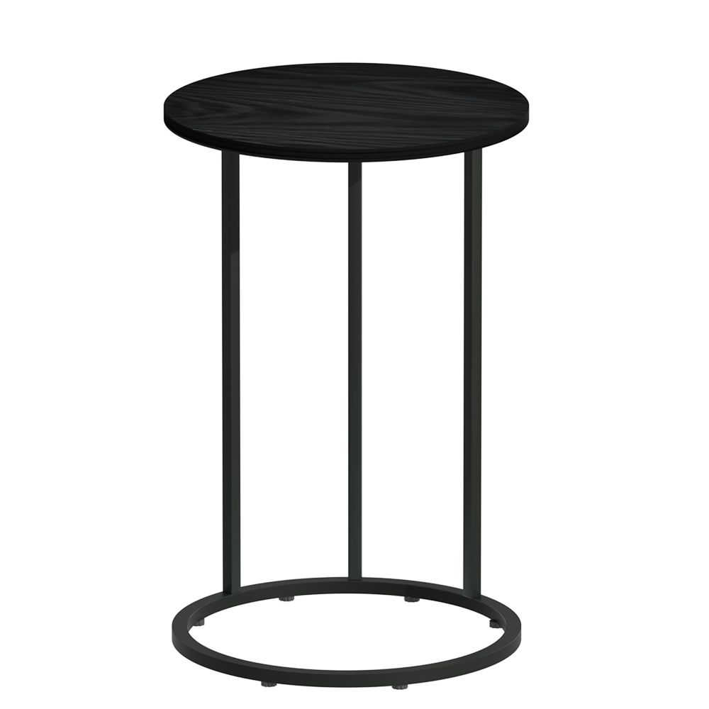 Artiss Coffee Table Side Table Round Black Martha-Side Tables-PEROZ Accessories