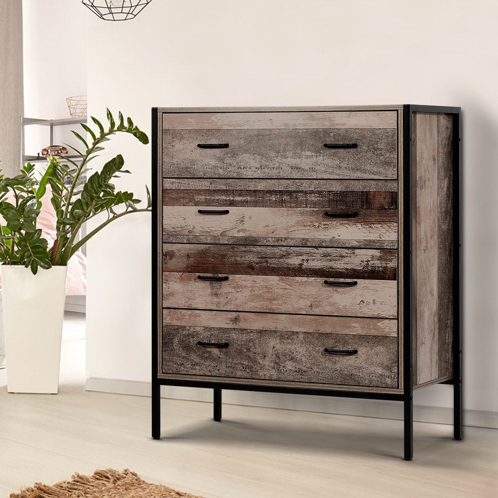 Artiss 4 Chest of Drawers - BARNLY-Furniture > Bedroom-PEROZ Accessories