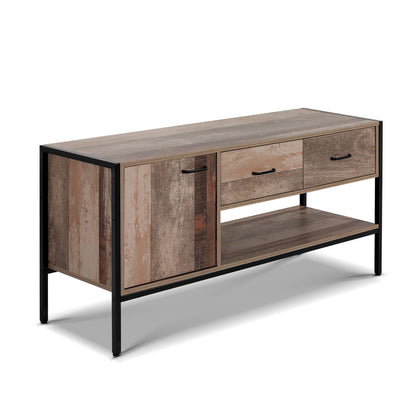 Artiss TV Stand Entertainment Unit Storage Cabinet Industrial Rustic Wooden 120cm-Entertainment Units-PEROZ Accessories