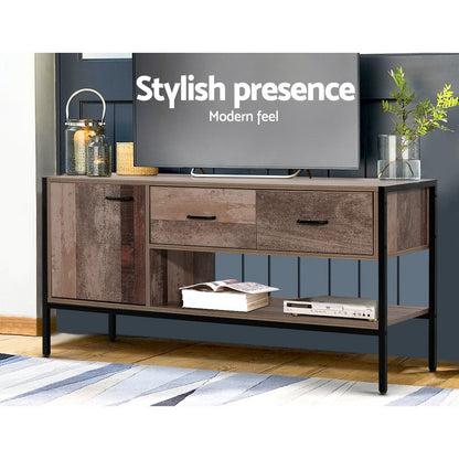 Artiss TV Stand Entertainment Unit Storage Cabinet Industrial Rustic Wooden 120cm-Entertainment Units-PEROZ Accessories