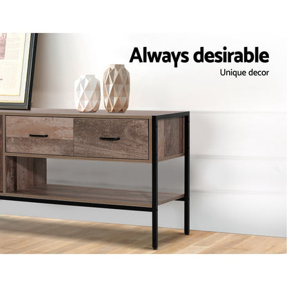 Artiss TV Stand Entertainment Unit Storage Cabinet Industrial Rustic Wooden 120cm-Entertainment Units-PEROZ Accessories