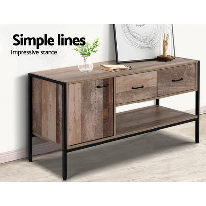 Artiss TV Stand Entertainment Unit Storage Cabinet Industrial Rustic Wooden 120cm-Entertainment Units-PEROZ Accessories