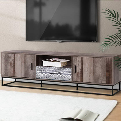 Artiss TV Cabinet Entertainment Unit Stand Storage Wooden Industrial Rustic 180cm-Entertainment Units-PEROZ Accessories