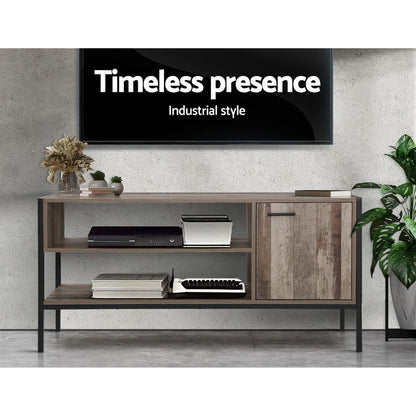Artiss TV Cabinet Entertainment Unit Stand Storage Wood Industrial Rustic 124cm-Entertainment Units-PEROZ Accessories