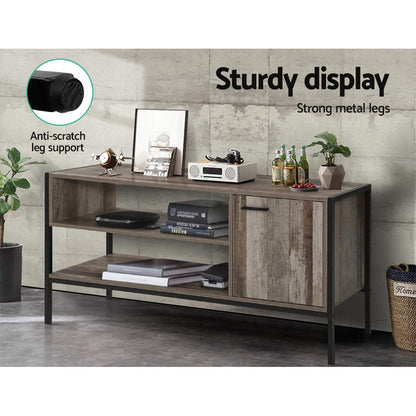 Artiss TV Cabinet Entertainment Unit Stand Storage Wood Industrial Rustic 124cm-Entertainment Units-PEROZ Accessories