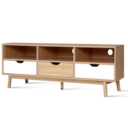 Artiss TV Cabinet Entertainment Unit Stand Wooden Storage 140cm Scandinavian-Entertainment Units-PEROZ Accessories